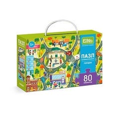 развивающая игрушка ELBASCO Пазл - виммельбух для детей на внимательность "Городок" 80 элементов 1.0 Elbasco