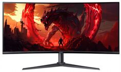 Монитор 34" Acer Nitro XZ342CUV3bmiiphx UM.CX2EE.305 черный, VA, 21:9, 3440x1440, 180Hz, 1ms, 400cd, 1500R, FreeSync Premium, 2*HDMI, DP, 2Wx2, audio