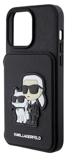 Karl Lagerfeld Чехол Lagerfeld Saffiano Karl & Choupette Cardslot для iPhone 15 Pro, черный