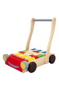 Игрушка-каталка Тележка с блоками Plan Toys