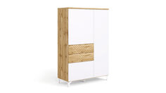 Шкаф трехдверный с ящиками Stefania, цвет Дуб Натюрель , Белый Премиум Home