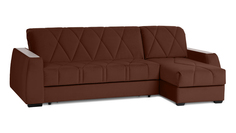 Угловой диван Domo Pro c накладкой Ясень, стежка ромб
