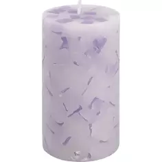 Свеча столбик ароматизированная Лаванда бело-фиолетовая 13 см Без бренда