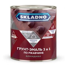 Грунт-эмаль Skladno, по ржавчине, алкидная, красная, 1.8 кг