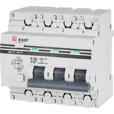 Дифференциальный автомат EKF АД-32 3P N C32 А 30 мА 4.5 кА АС