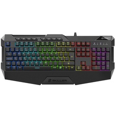 Клавиатура Sharkoon Skiller SGK4 черная, (US-Layout), (резиновые колпачки, RGB подсветка, USB)