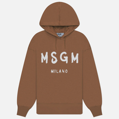 Женская толстовка MSGM MSGM Milano Brush Stroke Hoodie, цвет коричневый