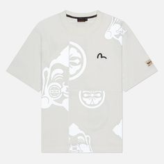 Мужская футболка Evisu Multi Baby GodHead Kamon Reflective Print, цвет белый