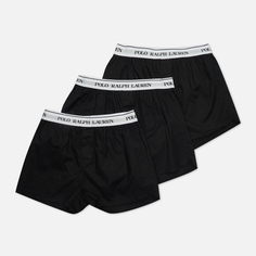 Комплект мужских трусов Polo Ralph Lauren Elastic Boxer 3-Pack, цвет чёрный