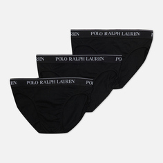 Комплект мужских трусов Polo Ralph Lauren BCI Cotton/Elastane Low Rise Brief 3-Pack, цвет чёрный