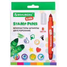 Фломастеры фломастеры-штампы BRAUBERG KIDS Funny stamps 8цв двусторонние