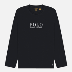 Мужской лонгслив Polo Ralph Lauren Logo Cotton Jersey Sleep, цвет чёрный