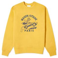 Толстовка Maison Kitsune Racing Fox Comfort Crew, желтый