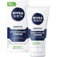 NIVEA Men Sensitive Face Care Cream Увлажняющий крем для мужчин с чувствительной кожей Успокаивающий крем для лица 75 мл