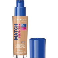 Rimmel London Match Perfection Тональный крем SPF20 100 цвета слоновой кости 31 мл