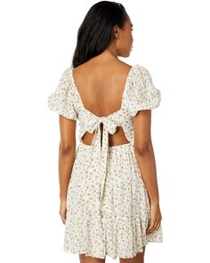 Платье 1.STATE Short Sleeve Square Neck Tie Back Dress, цвет Soft Rosettes