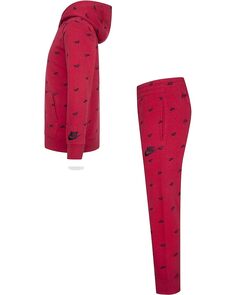 Брюки Nike NSW Club All Over Print SSNL Pants, цвет Gym Red