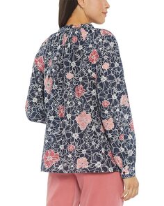 Блуза NYDJ Ruffle Neck Peasant Blouse, цвет Haven Blossoms