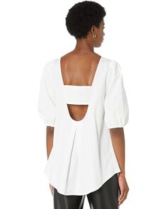 Блуза H Halston 3/4 Puff Sleeve Ruched Blouse, белый