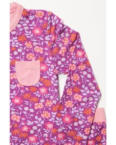 Пижамный комплект Hatley Wild Flowers Bamboo Pajama Set, фиолетовый