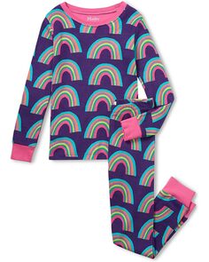 Пижамный комплект Hatley Giant Rainbows Cotton Pajama Set, фиолетовый