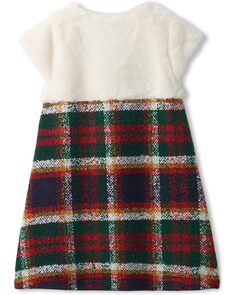 Платье Hatley Celebration Plaid Faux Fur Dress, синий