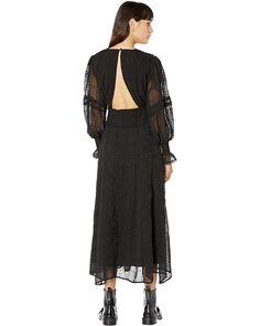 Платье AllSaints Josephine Embroidered Dress, черный