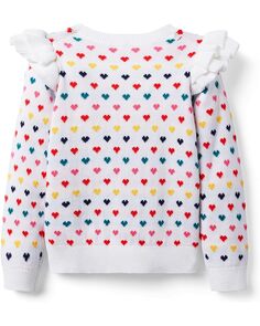 Свитер Janie and Jack Rainbow Heart Sweater, белый