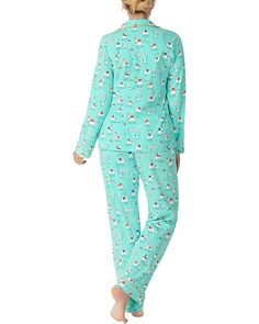 Пижамный комплект Bedhead PJs Organic Cotton Long Sleeve Classic PJ Set, цвет Happy Llamakkah