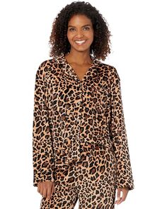 Пижамный комплект Donna Karan Long Sleeve Sleep PJ Set, цвет Animal Dkny