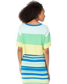 Футболка Juicy Couture Boxy Wide Stripe Tee, цвет Blue Splash Combo