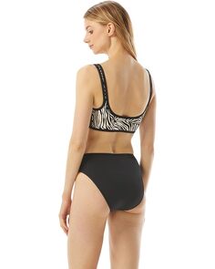 Топ бикини Michael Kors Zebra Zip Front Bikini Top, цвет Bone