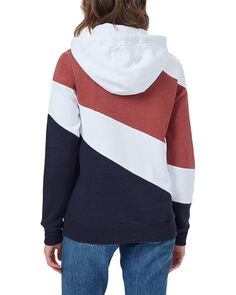 Худи tentree Treefleece Angle Blocked Hoodie, цвет White/Apple Butter Red/Midnight Blue