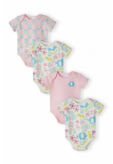 Боди 4 PACK MINOTI, цвет pink white off