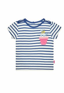 Футболка с принтом BEE APPLIQUE POCKET REGULAR FIT JoJo Maman Bébé, цвет ecru navy stripe