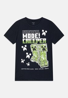 Футболка с принтом NKMMYLIUS MINECRAFT UNISEX Name it, цвет dark sapphire