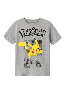 Футболка с принтом NKMNOISI POKEMON UNISEX Name it, цвет grey melange