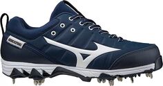 Женские металлические бутсы для софтбола Mizuno Swift 7 с 9 шипами Fastpitch, темно-синий/белый