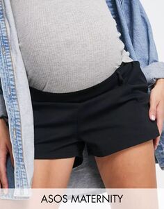 Черные шорты чинос с выпуклостями для малышей ASOS Maternity