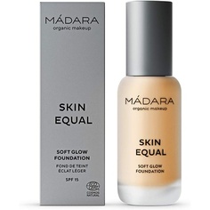 Жидкая основа для макияжа лица MÁDARA Skin Equal #40 Sand Organic Skincare Soft Glow Air Минеральная основа с гиалуроновой кислотой и регулируемым покрытием SPF15, 30 мл