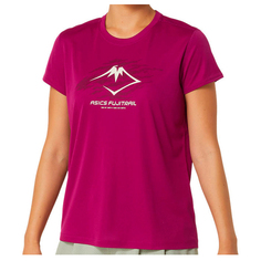 Беговая рубашка Asics Women&apos;s Fujitrail Logo S/S Top, цвет Blackberry