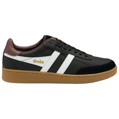 Кроссовки Gola Contact Leather, цвет Black/White/Burgundy/Gum