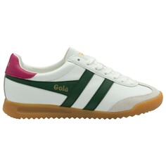 Кроссовки Gola Women&apos;s Torpedo Leather, цвет White/Evergreen/Fuchsia