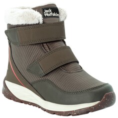 Зимние ботинки Jack Wolfskin Kid&apos;s Polar Wolf Texapore Mid VC, цвет Khaki/Red