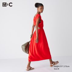 Платье с открытой спиной UNIQLO, красный