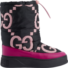 Кроссовки Gucci Wmns Maxi GG Boot Black Pink Matelassé, черный