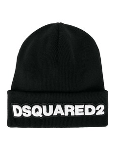 Шапка мужская Dsquared2 с принтом логотипа, черный / белый