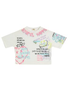 Футболка с принтом SHORT SLEEVE CREW NECK GRAFFITI PRINTED Koton, цвет ecru