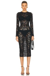 Платье Fleur Du Mal Le Stretch Multifit Lace Long Sleeve, черный