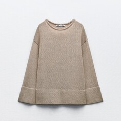 Свитер Zara Plain Knit, бежевый